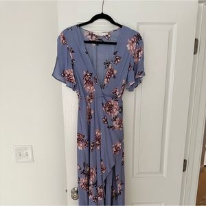 ASTR Midi Tie Front Wrap Dress